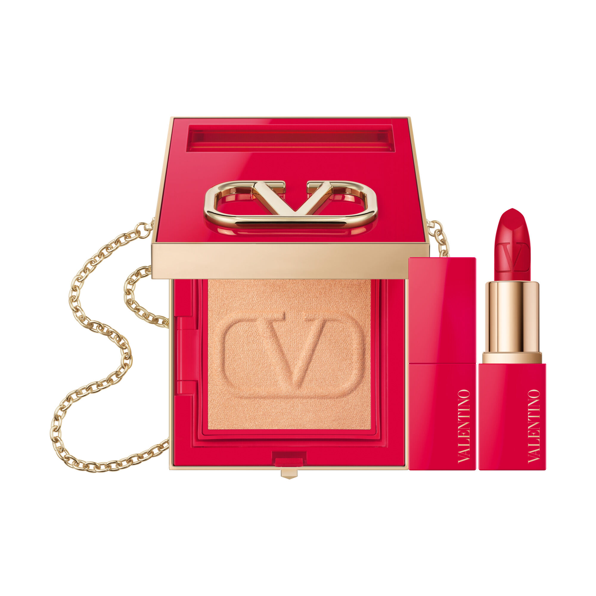 新品 VALENTINO GOクラッチ ＆ 口紅(ミニロッソ） Go-Clutch rechargeable : poudre + rouge à lèvres | Valentino